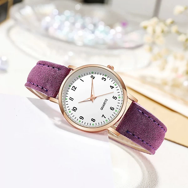 Montres Femmes : Montre-Bracelet Analogique à Quartz, Luxueuse avec Ceinture en Cuir Mode Féminine|3,59 €|OKKO MODE