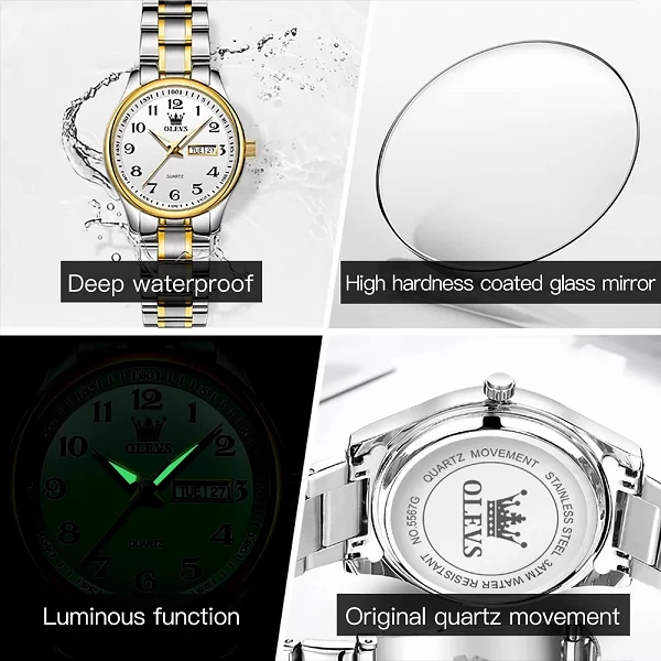 Montres pour Femme – Bracelet de Luxe Original en Acier Inoxydable, Étanche à Quartz Or|25,79 €|OKKO MODE