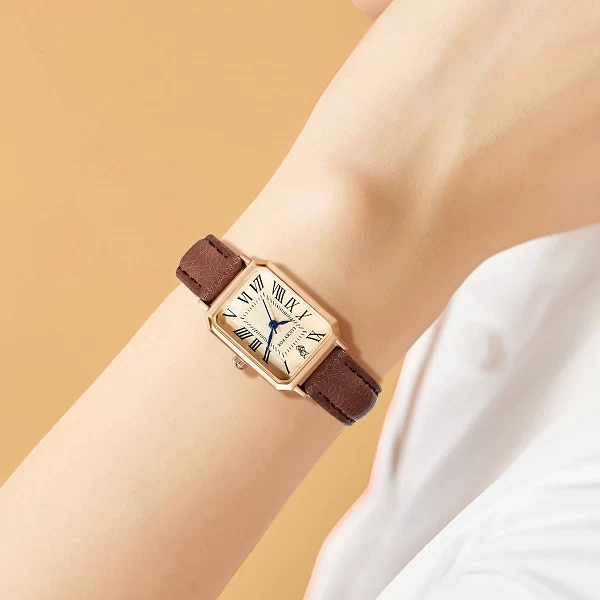 Montres décontractées à cadran numérique rétro pour femmes, bracelet en cuir carré, horloge à la mode, montre-bracelet à quartz,|4,00 €|OKKO MODE