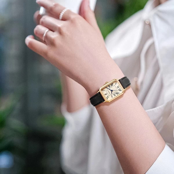 Montres décontractées à cadran numérique rétro pour femmes, bracelet en cuir carré, horloge à la mode, montre-bracelet à quartz,|4,00 €|OKKO MODE