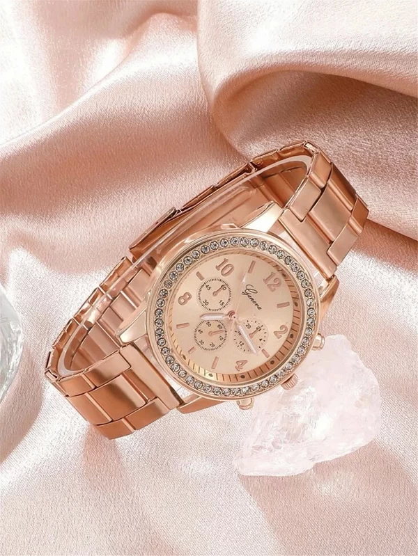 Ensemble de montre de luxe pour femme, montre-bracelet à quartz, bracelet en alliage biscuits, cadeau pour femme, mode, nouveau,|5,03 €|OKKO MODE