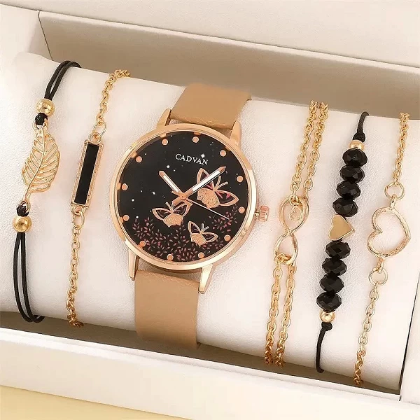 Bijoux de Luxe - Montre Femme Papillon Design Simple Casual, Ensemble 6 pièces sans Boîte|4,00 €|OKKO MODE