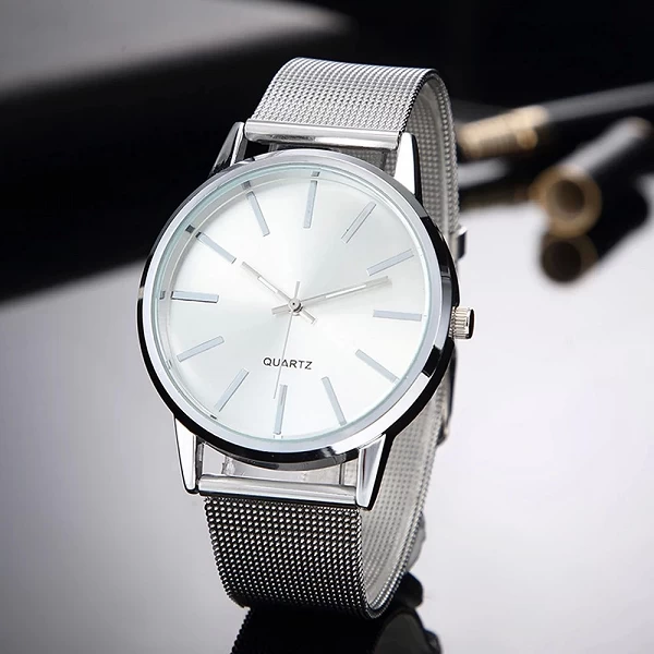 Montres à quartz de luxe pour femmes, montre d'affaires minimaliste en argent pour dames, cuir respirant, horloge en acier, nouv|3,50 €|OKKO MODE