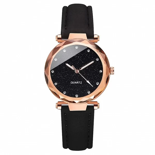 Montre de luxe pour femmes, ensemble de 2 pièces, Bracelet en cuir PU, montre-Bracelet à Quartz, strass, alliage or rose, cadeau|3,00 €|OKKO MODE