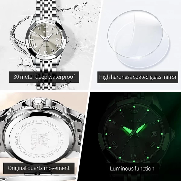 Montres pour Femme - Luxueuse montre à quartz étanche, mode élégante en acier inoxydable doré|36,09 €|OKKO MODE