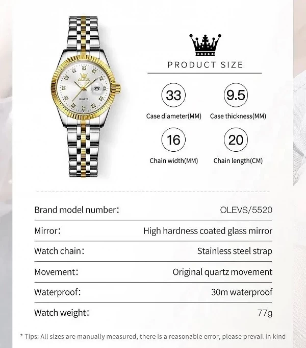 Montres Femme - Bracelet à Quartz Étanche, Acier Inoxydable, Affichage Date, Robe Elégante|29,03 €|OKKO MODE