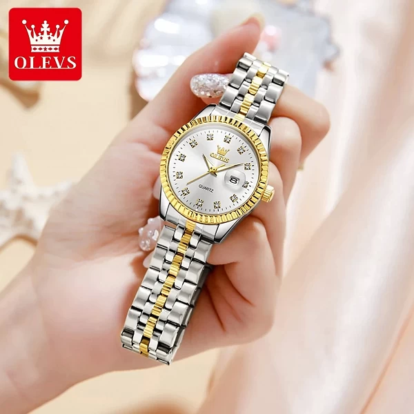 Montres Femme - Bracelet à Quartz Étanche, Acier Inoxydable, Affichage Date, Robe Elégante|29,03 €|OKKO MODE