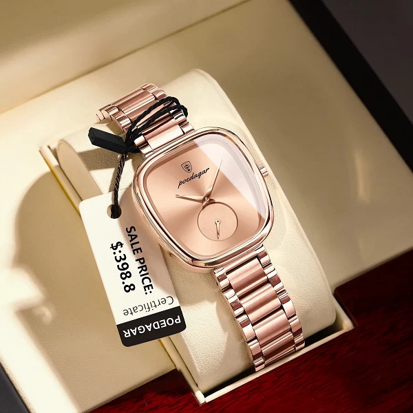 Montres de Luxe - Montre à Quartz Étanche en Acier Inoxydable, Haute Horloge Élégante pour Femme|19,80 €|OKKO MODE