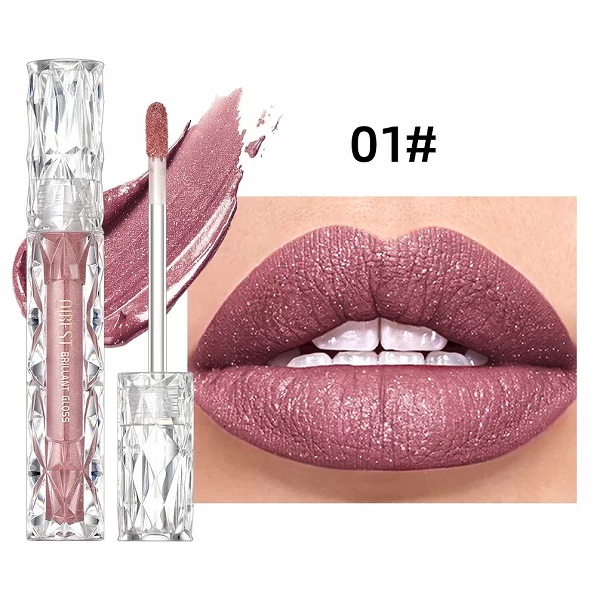 QIBEST-Rouge à lèvres liquide scintillant pour femme, brillant, diamant, paillettes, étanche, longue durée, 256, rouge, violet, |4,95 €|OKKO MODE