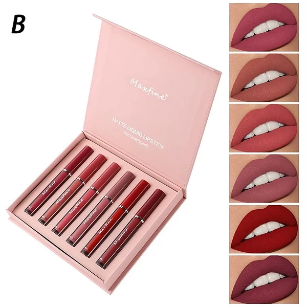 Rouge à lèvres liquide hydratant longue durée, coffret cadeau de vacances, velours 256, brillant Jules, imperméable, 6 pièces pa|5,98 €|OKKO MODE