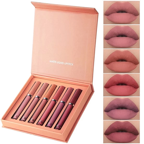 Rouge à lèvres liquide hydratant longue durée, coffret cadeau de vacances, velours 256, brillant Jules, imperméable, 6 pièces pa|5,98 €|OKKO MODE