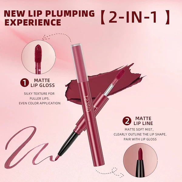 Rouge à Lèvres Liquide Velours 2 en 1, Verhéritage + Jules liner Nude, Waterproof, Longue Durée, Antiadhésif, Maquillage, Cosmét|5,04 €|OKKO MODE