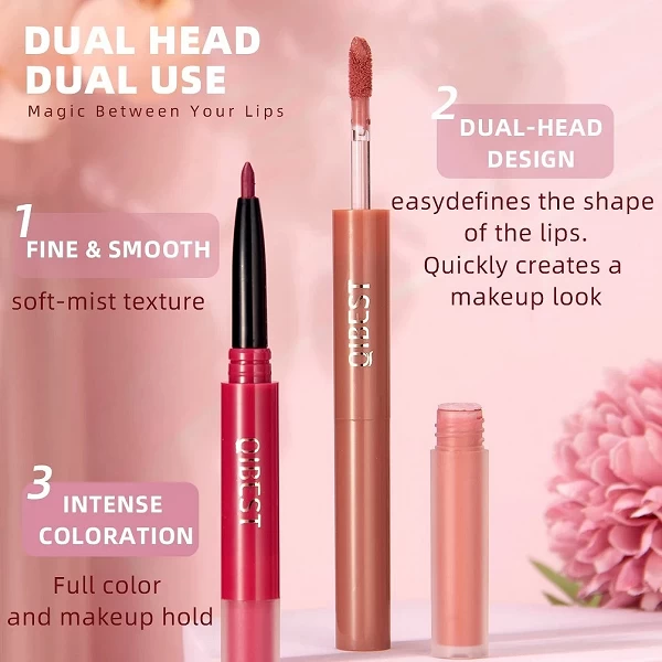 Rouge à Lèvres Liquide Velours 2 en 1, Verhéritage + Jules liner Nude, Waterproof, Longue Durée, Antiadhésif, Maquillage, Cosmét|5,04 €|OKKO MODE