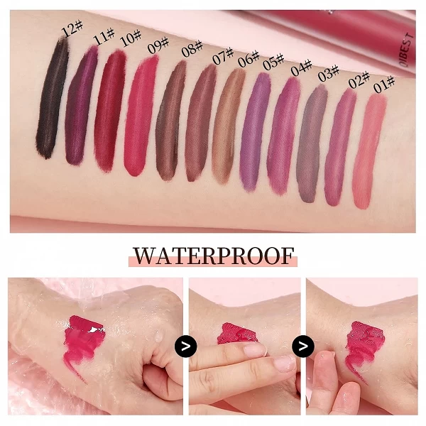 QIBEST-Rouge à lèvres liquide brillant, longue durée, waterproof, haute qualité, professionnel, maquillage, livraison gratuite, |3,96 €|OKKO MODE