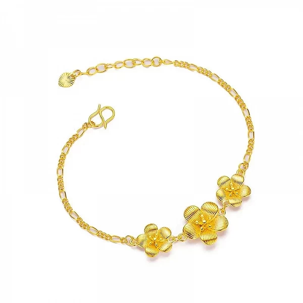 Bracelet fleur de printemps en or 24 carats pour femme, bijoux printaniers haut de gamme|111,10 €|OKKO MODE