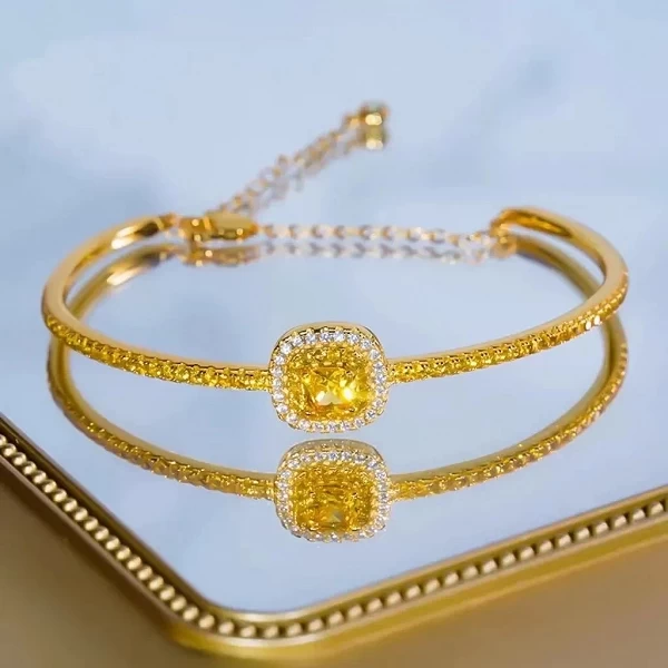 Bracelet en or jaune 24 carats pour femme, véritable bijoux sucre et diamant|101,30 €|OKKO MODE