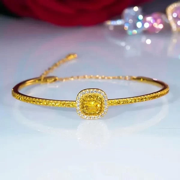 Bracelet en or jaune 24 carats pour femme, véritable bijoux sucre et diamant|101,30 €|OKKO MODE