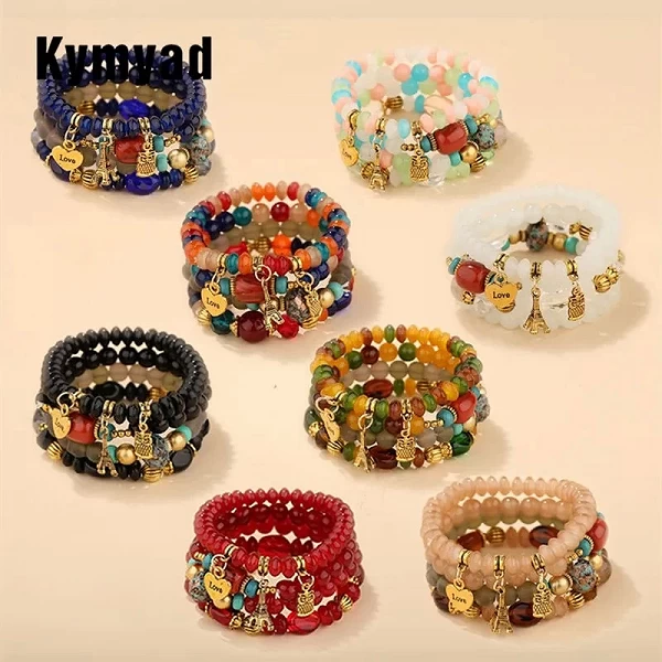 Bracelets Multicouches en Résine et Pierre pour Femme, Bijoux de Bohème Théâtre|4,94 €|OKKO MODE