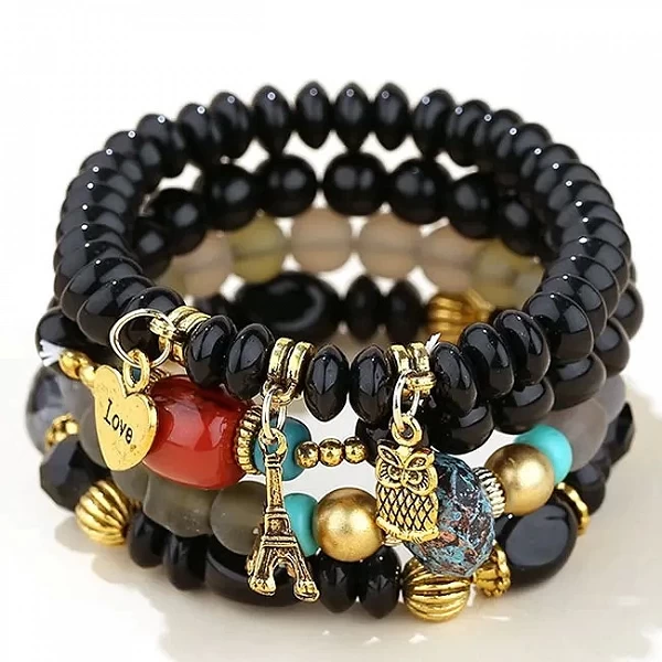 Bracelets Multicouches en Résine et Pierre pour Femme, Bijoux de Bohème Théâtre|4,94 €|OKKO MODE