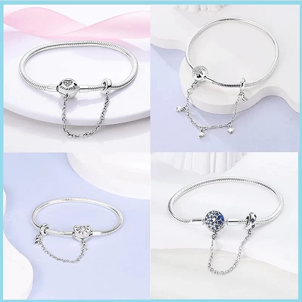 Bracelet à breloques en argent 925 pour femme - Papillon Étoiles Lune Diamant - Bijoux fin exécutif|8,99 €|OKKO MODE