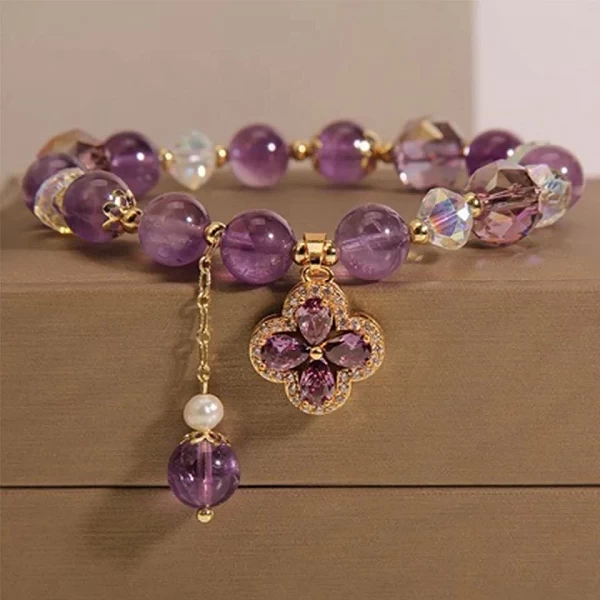 Bracelet Bijoux en Cristal Violet pour Femmes et Filles - Bracelet Perle Cou Accessoire Mignon- Cadeau Parfait|3,96 €|OKKO MODE