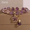 Bracelet Bijoux en Cristal Violet pour Femmes et Filles - Bracelet Perle Cou Accessoire Mignon- Cadeau Parfait|3,96 €|OKKO MODE