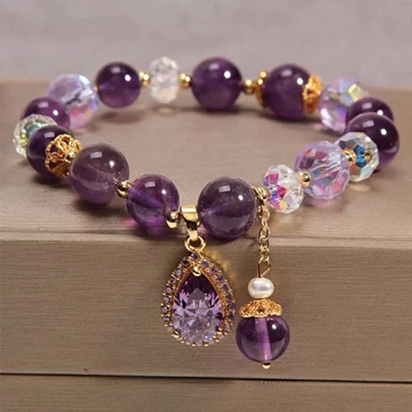 Bracelet Bijoux en Cristal Violet pour Femmes et Filles - Bracelet Perle Cou Accessoire Mignon- Cadeau Parfait|3,96 €|OKKO MODE