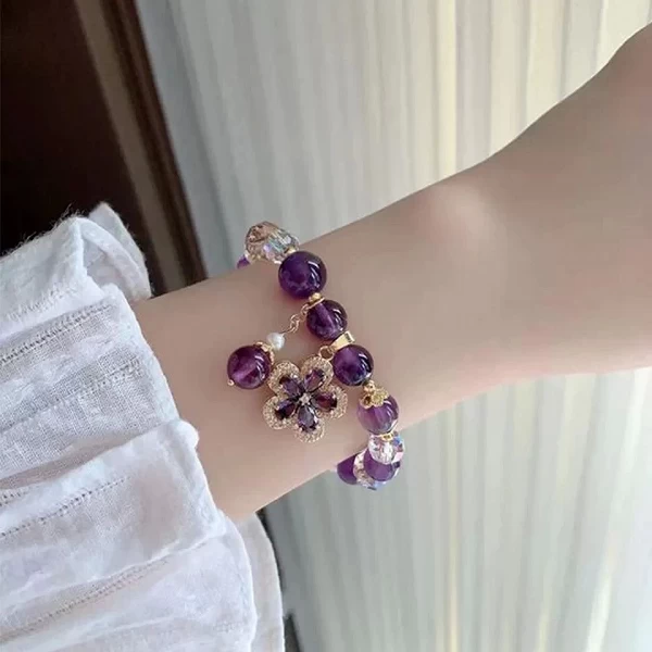 Bracelet Bijoux en Cristal Violet pour Femmes et Filles - Bracelet Perle Cou Accessoire Mignon- Cadeau Parfait|3,96 €|OKKO MODE