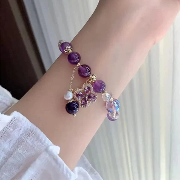 Bracelet Bijoux en Cristal Violet pour Femmes et Filles - Bracelet Perle Cou Accessoire Mignon- Cadeau Parfait|3,96 €|OKKO MODE