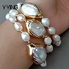 Bracelet de perles baroques blanches 8 pouces Y.YING - Bijoux mariage freshwater pearl|31,49 €|OKKO MODE