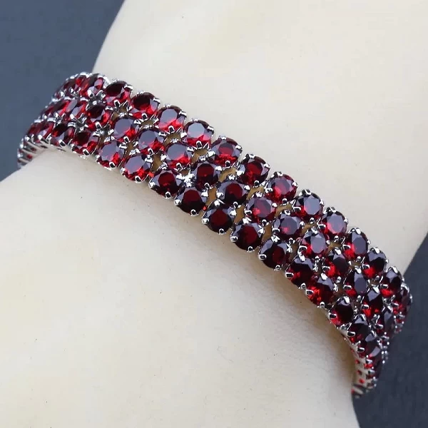 Bracelet Bijoux en argent 925 grenat rouge qualité AAA pour femme - Longueur 19.5cm|13,49 €|OKKO MODE