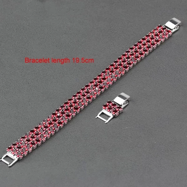 Bracelet Bijoux en argent 925 grenat rouge qualité AAA pour femme - Longueur 19.5cm|13,49 €|OKKO MODE