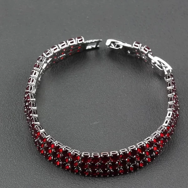 Bracelet Bijoux en argent 925 grenat rouge qualité AAA pour femme - Longueur 19.5cm|13,49 €|OKKO MODE