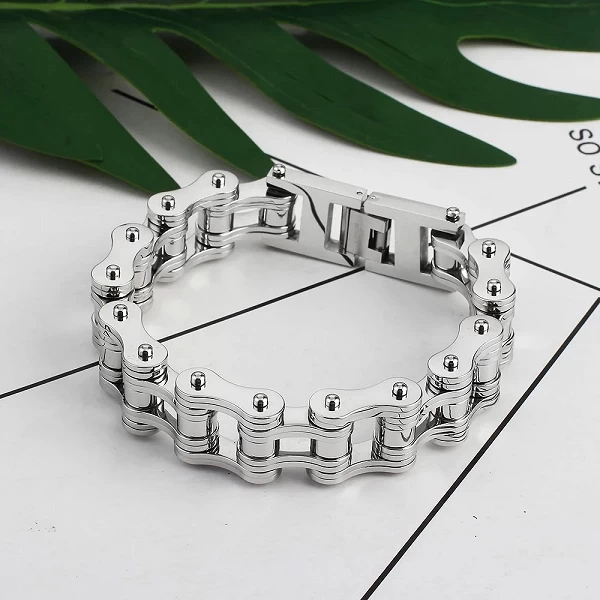 Bracelet acier titane homme femme bijoux argent inoxydable moto personality|16,19 €|OKKO MODE