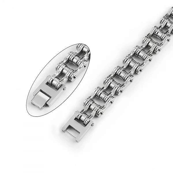 Bracelet acier titane homme femme bijoux argent inoxydable moto personality|16,19 €|OKKO MODE