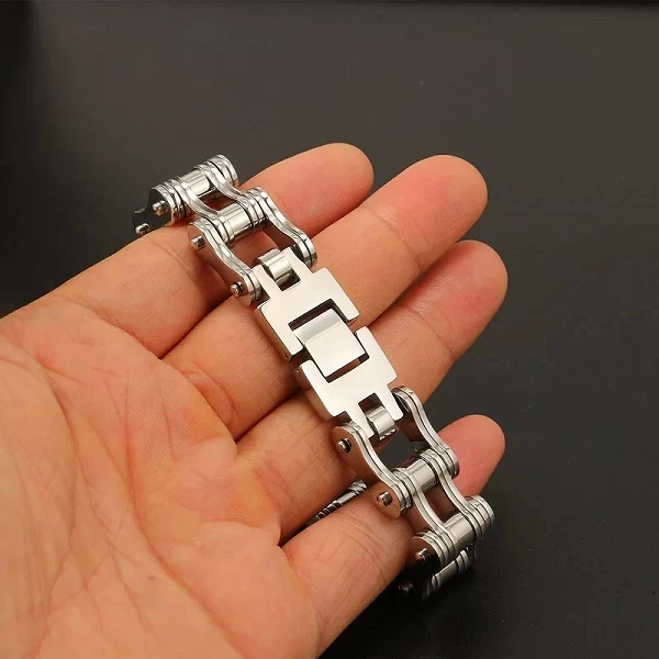 Bracelet acier titane homme femme bijoux argent inoxydable moto personality|16,19 €|OKKO MODE