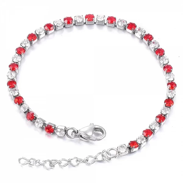 Bracelet femme chaîne brillante acier inoxydable zircon cubique cadeau fantaisie 3mm|1,79 €|OKKO MODE