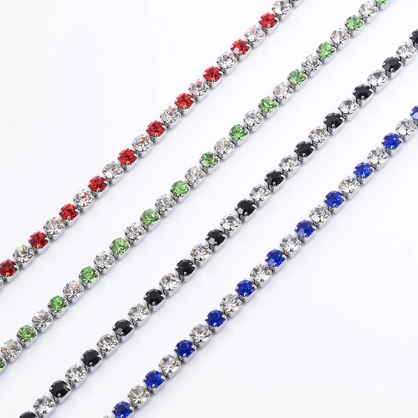 Bracelet femme chaîne brillante acier inoxydable zircon cubique cadeau fantaisie 3mm|1,79 €|OKKO MODE