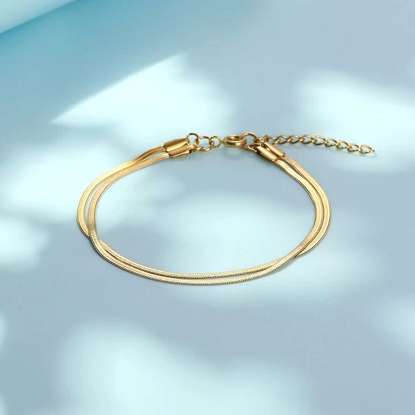 Bracelet Minimaliste en Acier Inoxydable Plaqué Or et Argent, Bijoux Tendance, Cadeau pour Femme|4,00 €|OKKO MODE