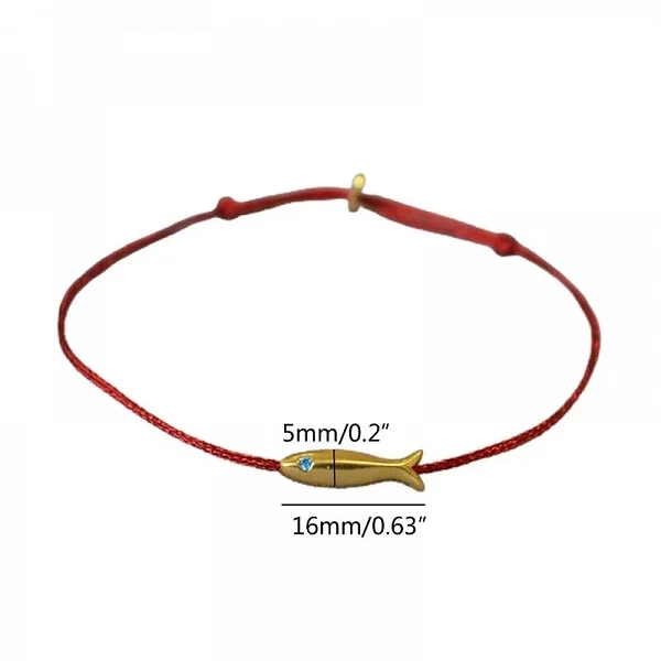 Bracelet poisson réglable pour femme, bijoux ethniques minimalistes faits à la main, ficelle rouge, bleu mignon, cadeau|4,96 €|OKKO MODE