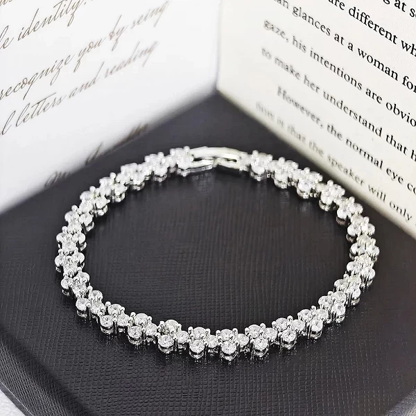 Bracelet de luxe en argent pour femme, 18cm, cadeau de mariage, bijoux à portée de main, amour, nouveau, 2024, S5457|1,00 €|OKKO MODE