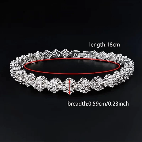 Bracelet de luxe en argent pour femme, 18cm, cadeau de mariage, bijoux à portée de main, amour, nouveau, 2024, S5457|1,00 €|OKKO MODE