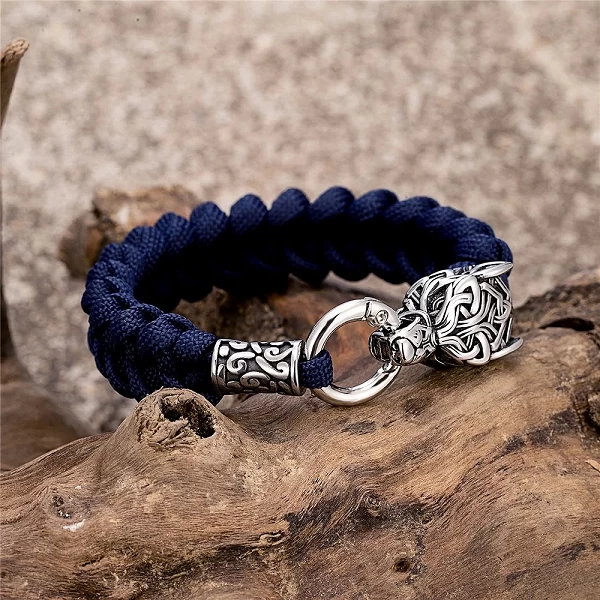 Bracelet Homme Style Viking Loup Celtique Runes Nordiques Acier Inox |5,39 €|OKKO MODE