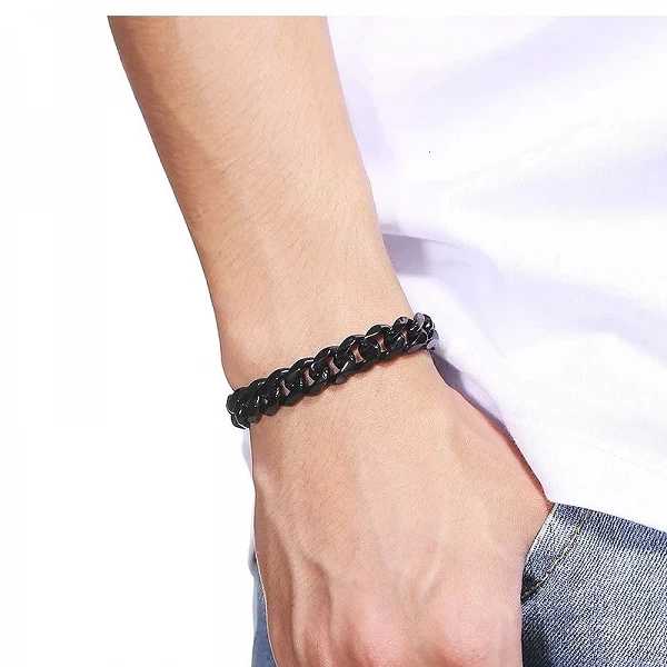 Bracelet Gourmette Cubaine en Acier Inoxydable Unisexe Bijoux Couple Diamant Code Cadeau Amour|1,79 €|OKKO MODE