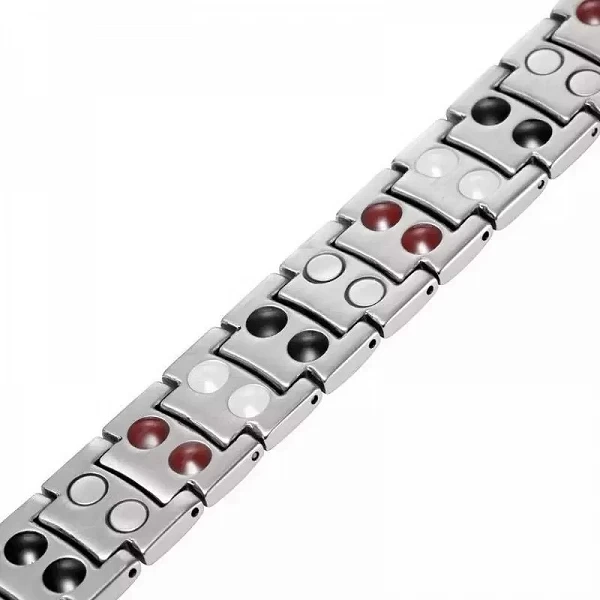 Bracelet magnétique santé hommes femmes acier inoxydable 4 éléments, Bijoux diamant pour CouJO& Link|5,39 €|OKKO MODE