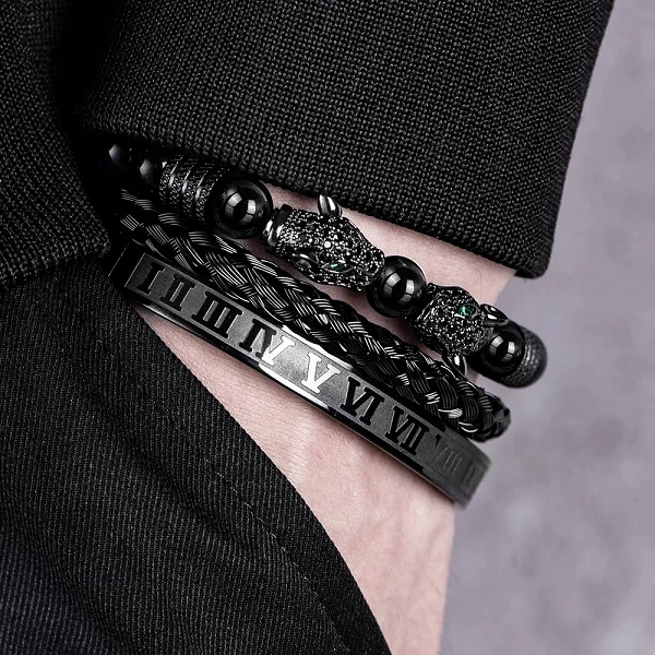 Bracelets personnalisés homme de luxe vente en gros, 3 pièces/ensemble|14,04 €|OKKO MODE