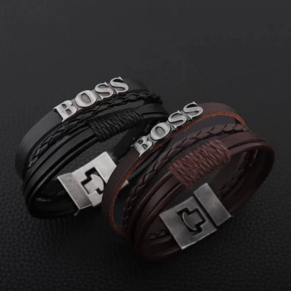 Bracelet en cuir homme multi-couches rétro tendance bijoux cadeau personalité|3,99 €|OKKO MODE