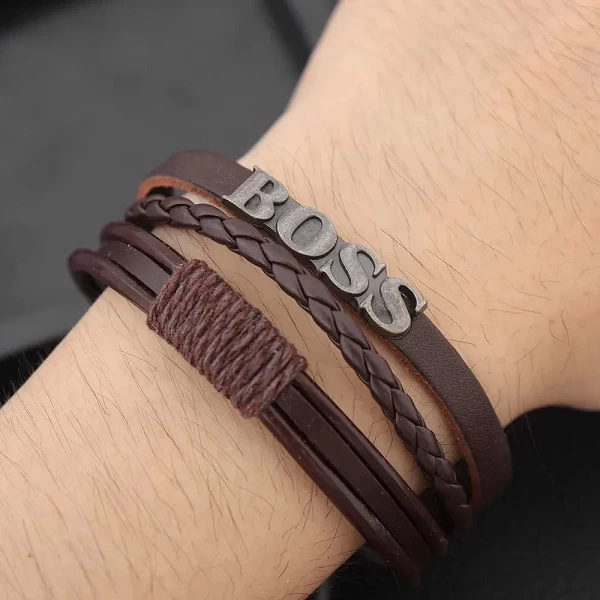 Bracelet en cuir homme multi-couches rétro tendance bijoux cadeau personalité|3,99 €|OKKO MODE