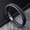 Bracelet en cuir pour hommes, bracelet design spécial à rayures bleues et noir - cadeau d'anniversaire|2,96 €|OKKO MODE