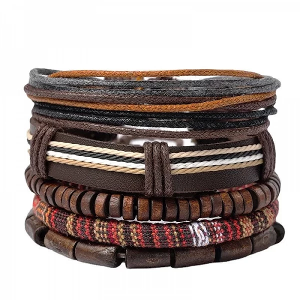 Bracelets perles bouddha multicouches hommes style rétro bois ajustable |4,49 €|OKKO MODE